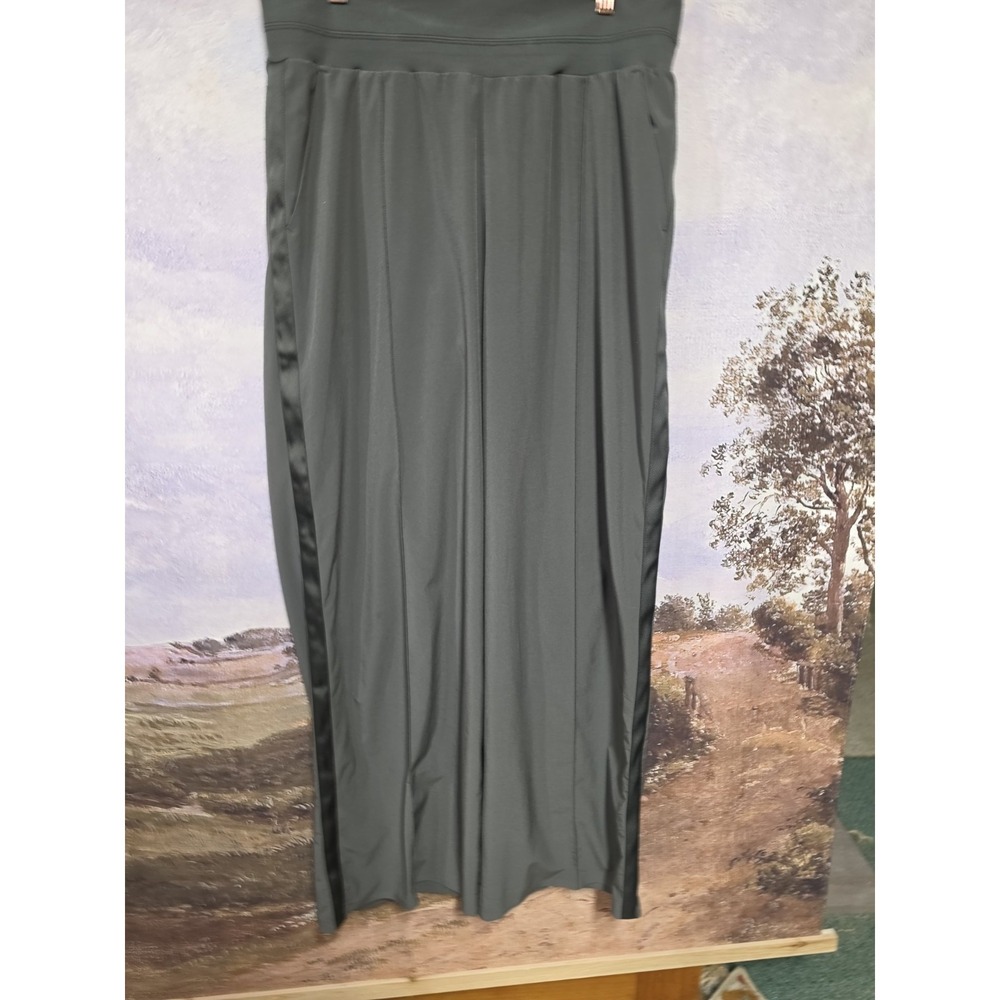 Athleta Nolita Wide Leg Pants Plus Size 16 Army Green Pull On Pockets
